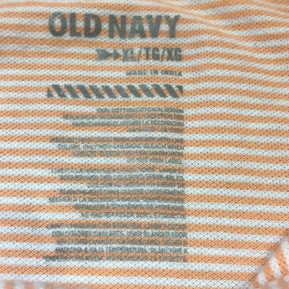 Orange and white striped polo shirt.  Old Navy size XL with chest emblem - Picture 7 of 8